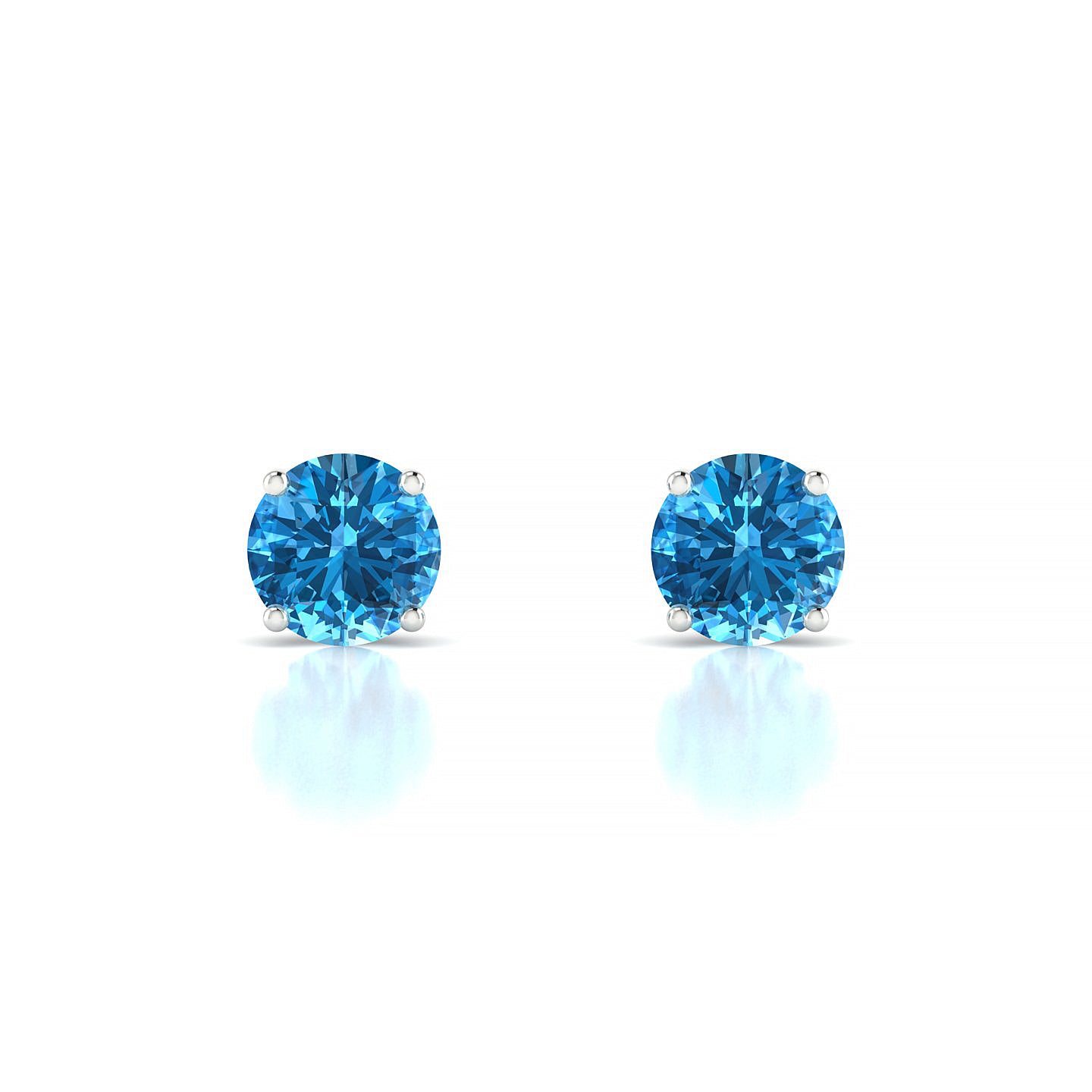 Radiance | 18k White Gold 6 mm Round Topaz Earrings