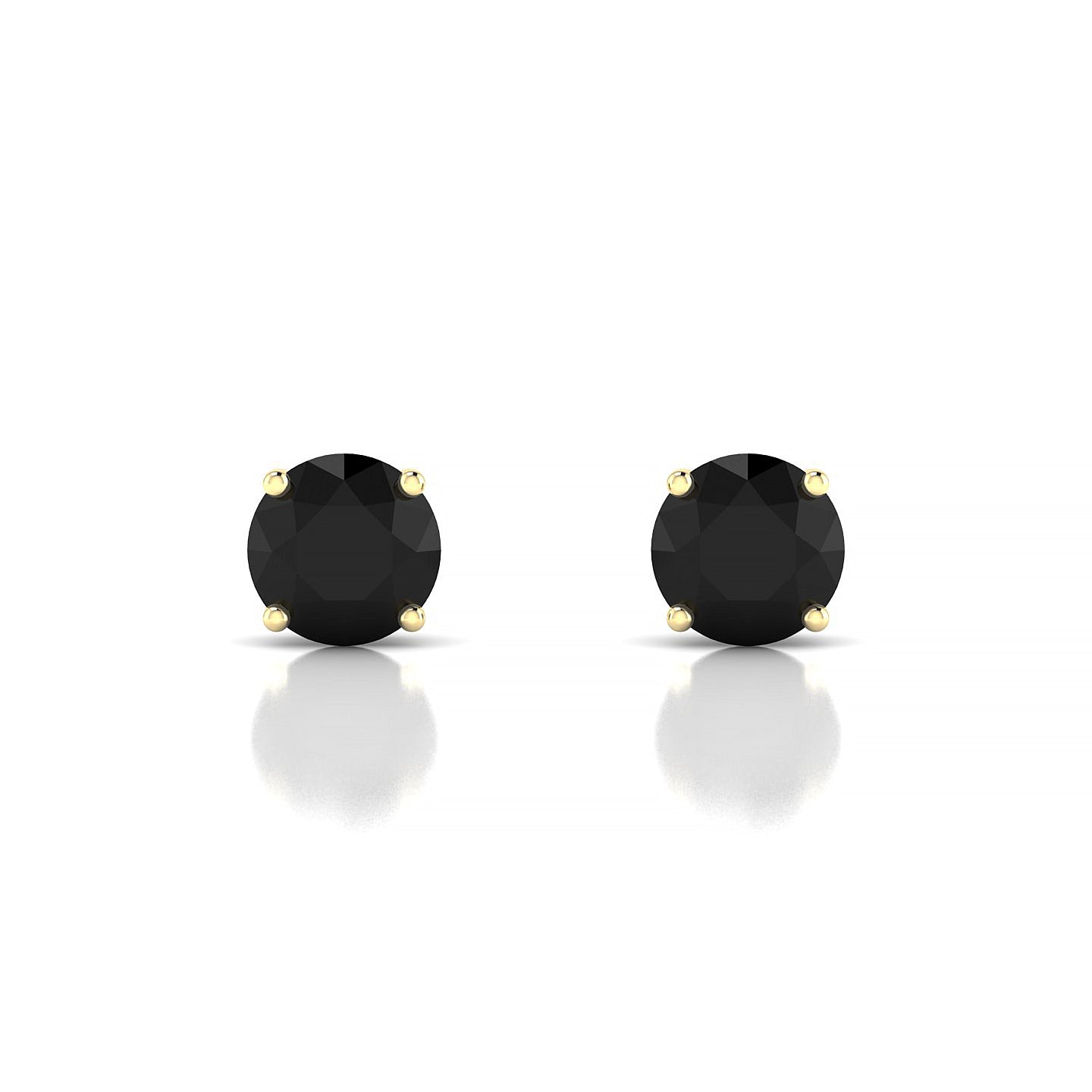 Radiance | 18k Yellow Gold 6 mm Round Black Diamond Earrings