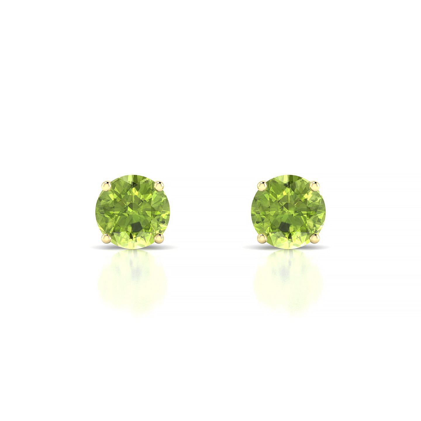 Radiance | 18k Yellow Gold 6 mm Round Peridot Earrings