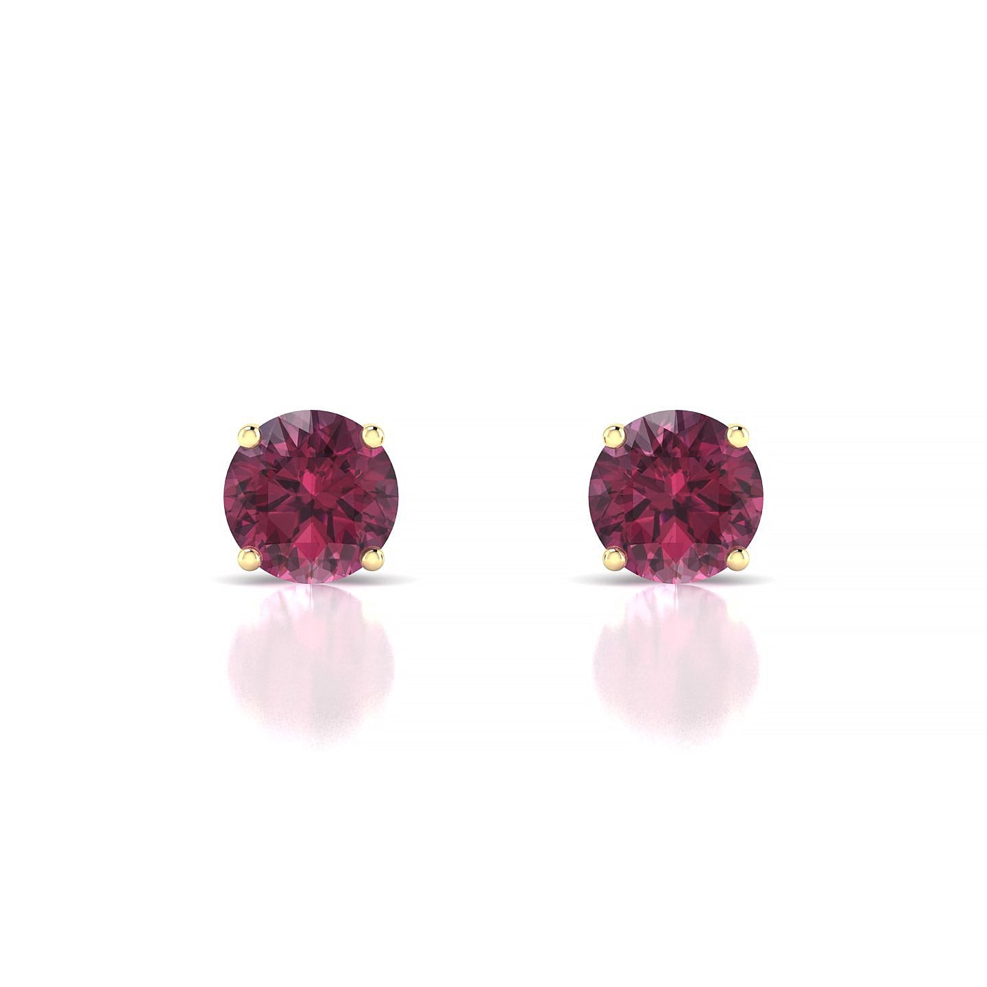Radiance | 18k Yellow Gold 6 mm Round Rhodolite Earrings