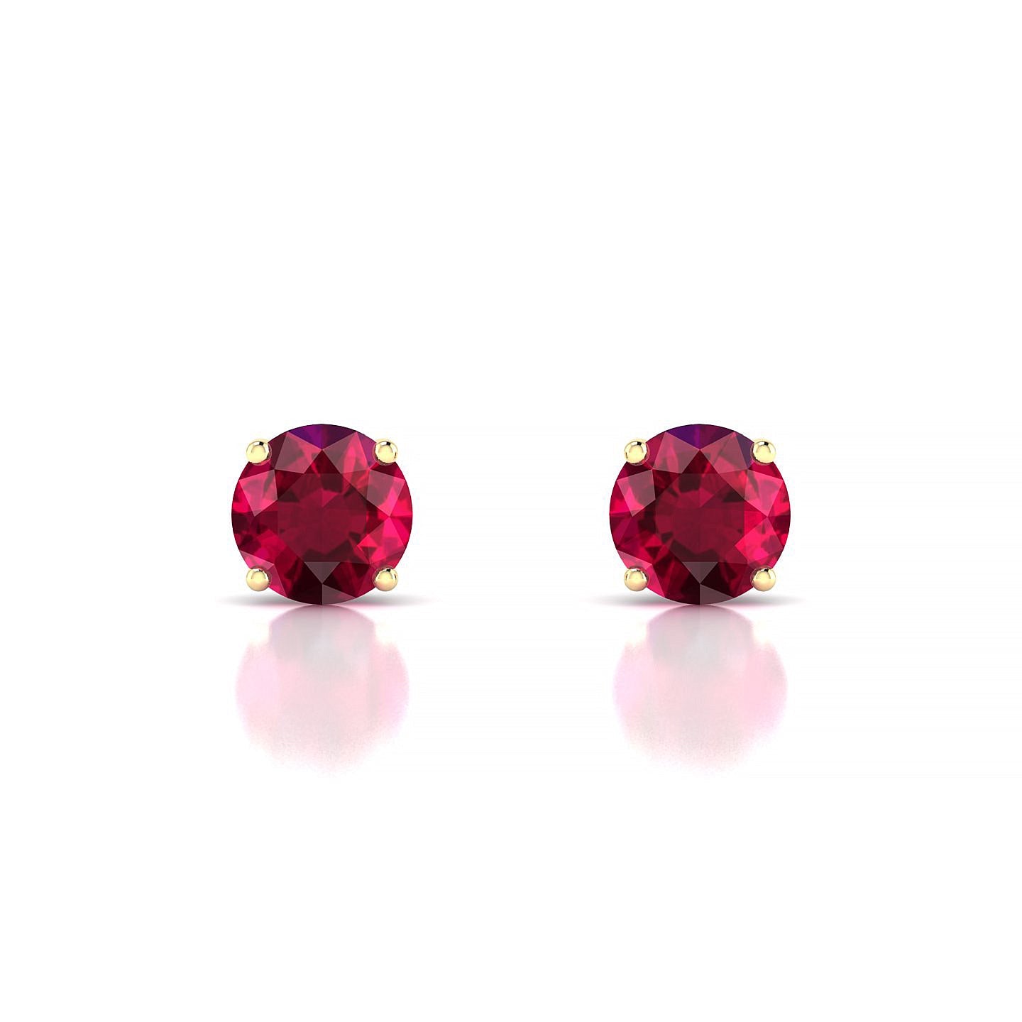 Radiance | 18k Yellow Gold 6 mm Round Ruby Earrings