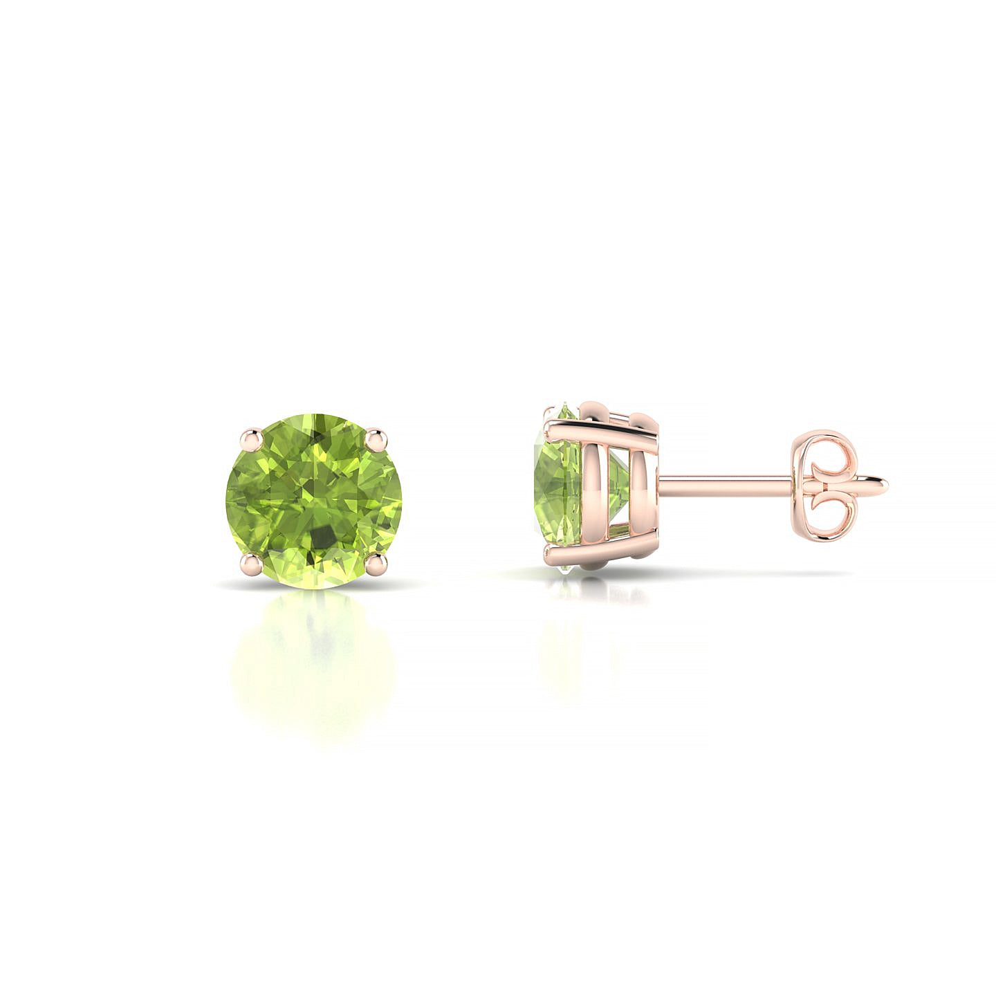 Radiance | 18k Rose Gold 6 mm Round Peridot Earrings