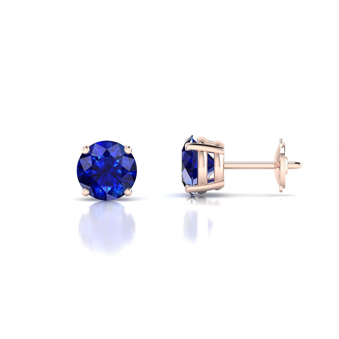 Radiance | 18k Rose Gold 6 mm Round Sapphire Earrings