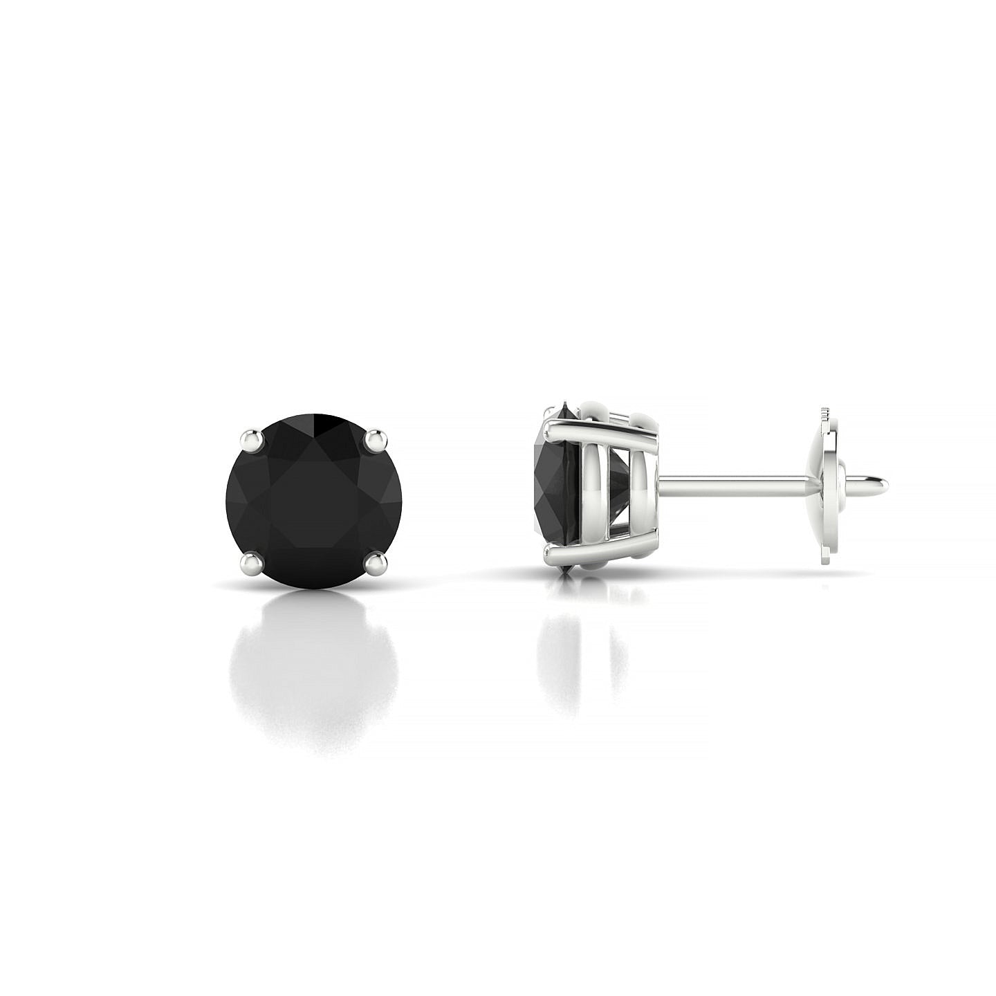Radiance | 18k White Gold 6 mm Round Black Diamond Earrings