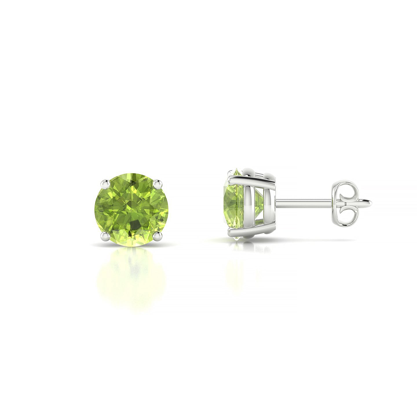 Radiance | 18k White Gold 6 mm Round Peridot Earrings