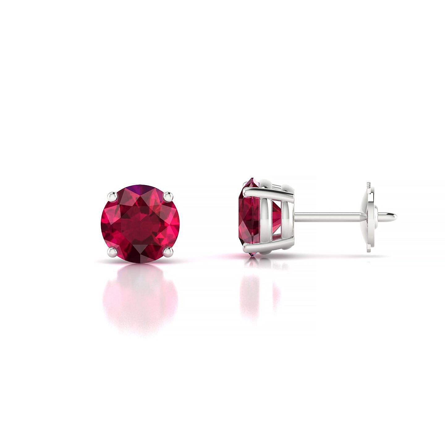 Radiance | 18k White Gold 6 mm Round Ruby Earrings