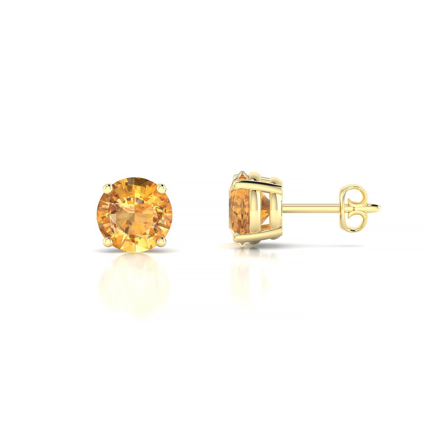 Radiance | 18k Yellow Gold 6 mm Round Citrine Earrings