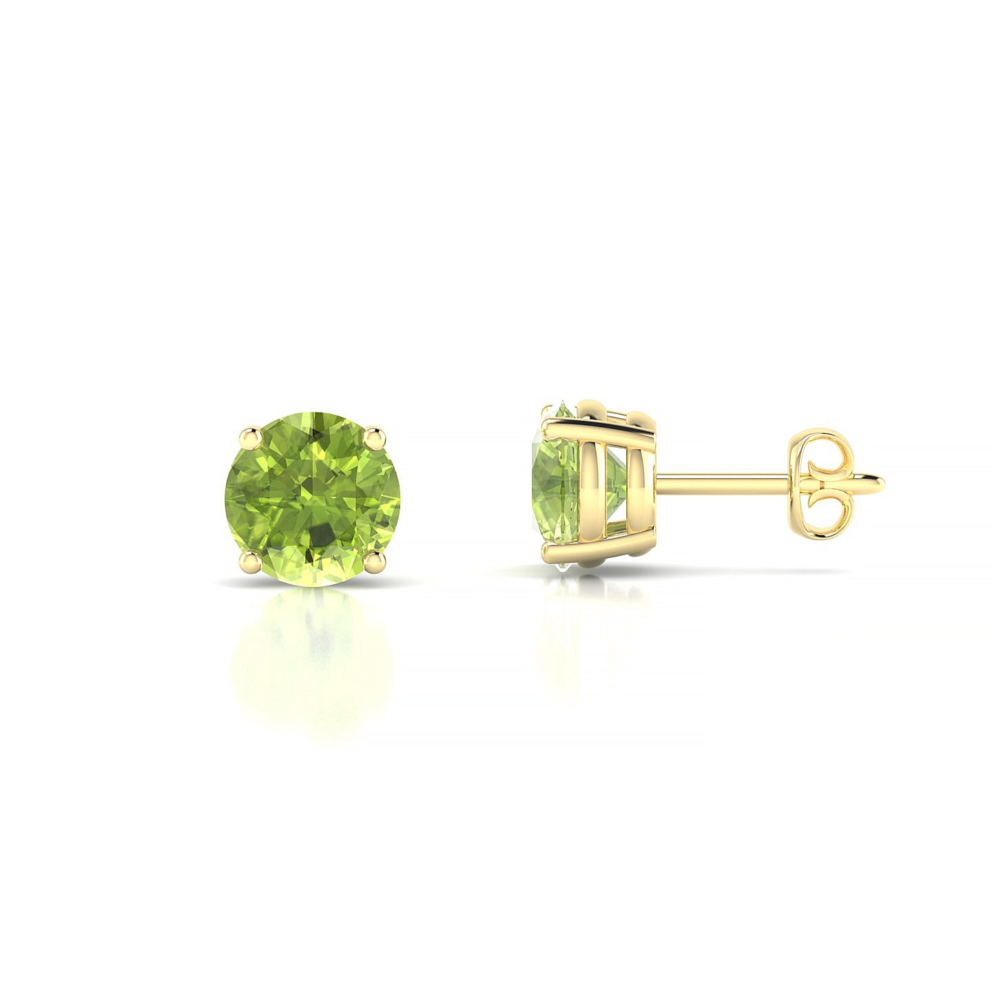 Radiance | 18k Yellow Gold 6 mm Round Peridot Earrings