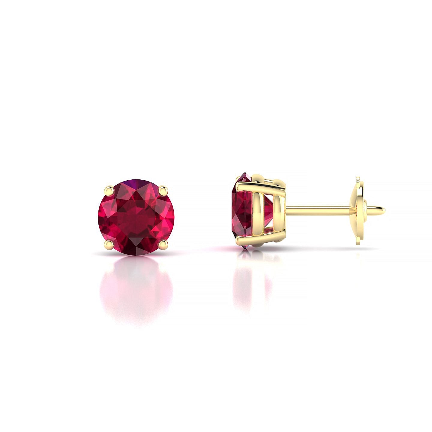 Radiance | 18k Yellow Gold 6 mm Round Ruby Earrings