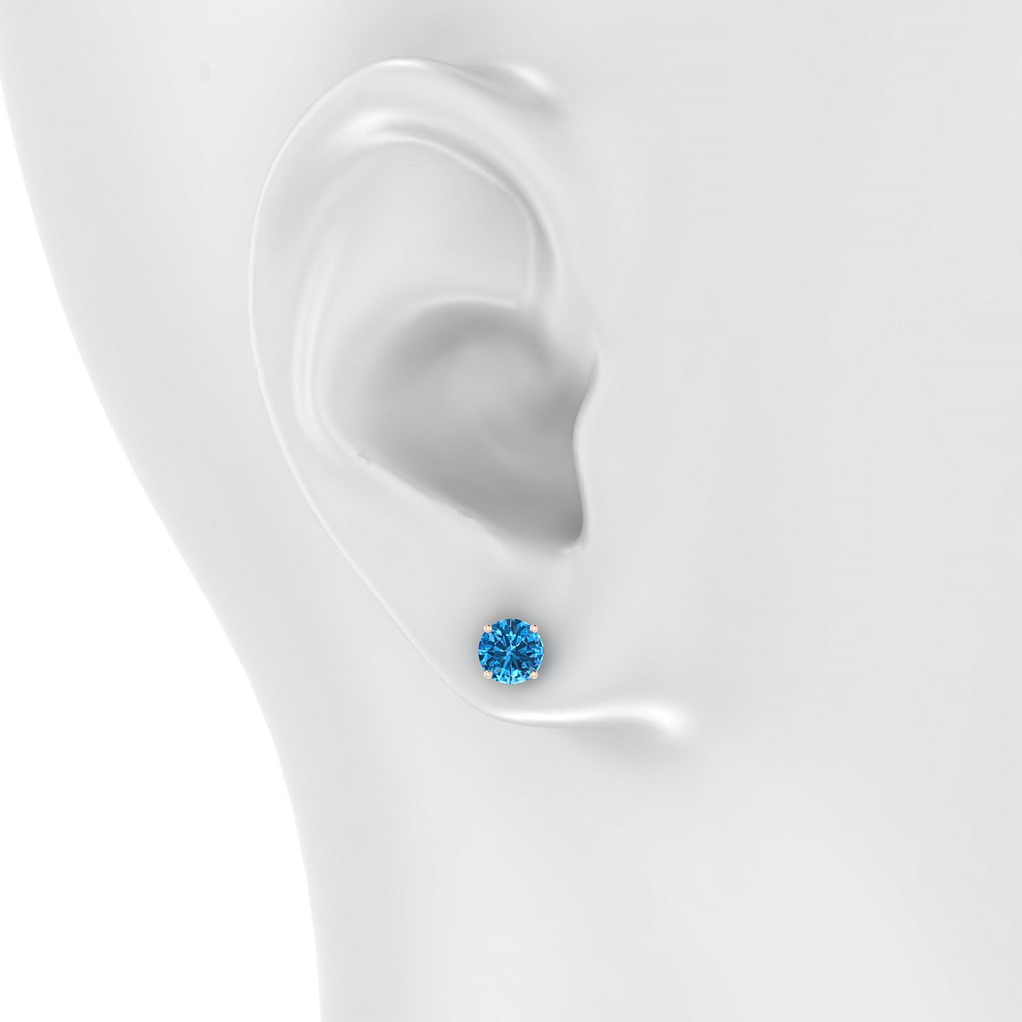 Radiance | 18k Rose Gold 6 mm Round Topaz Earrings