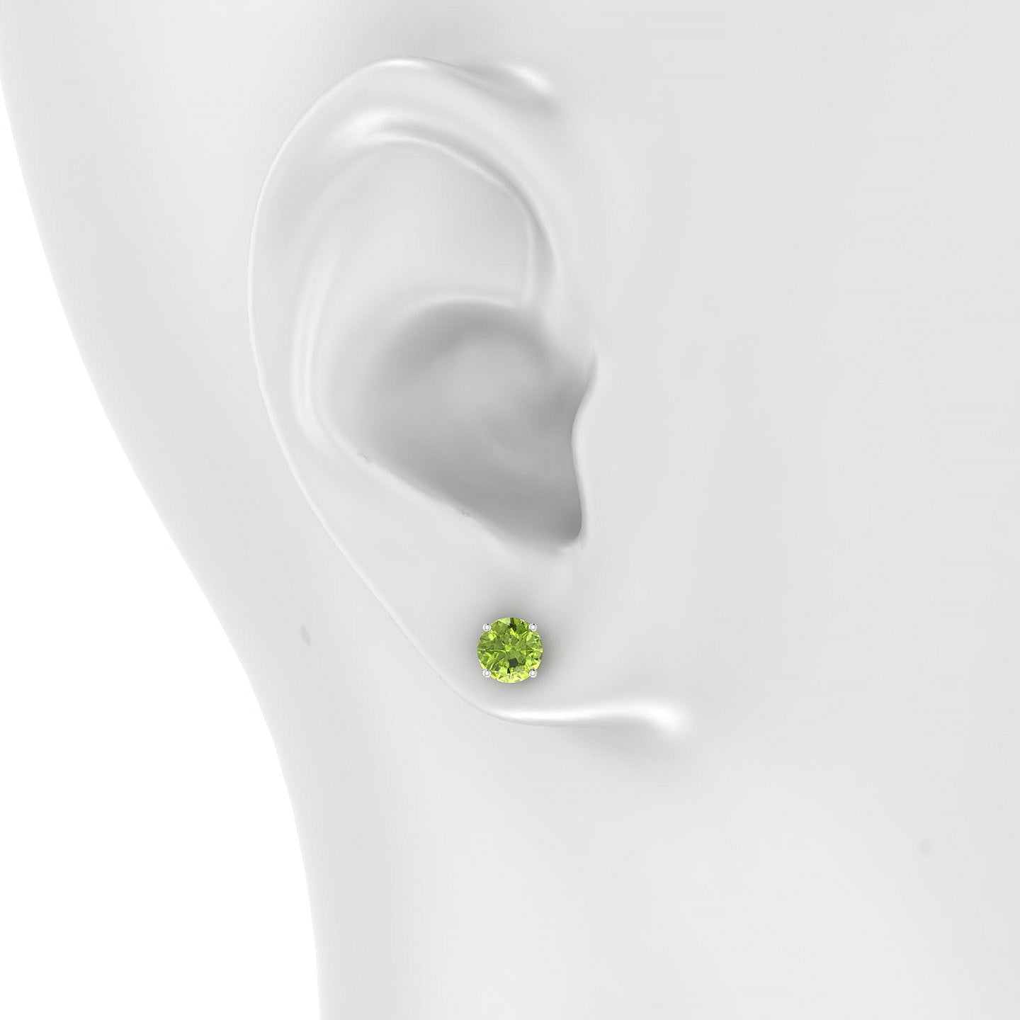 Radiance | 18k White Gold 6 mm Round Peridot Earrings