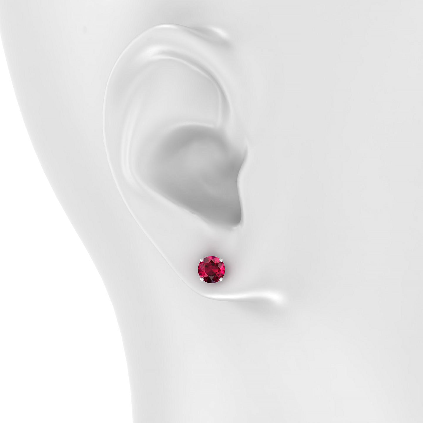Radiance | 18k White Gold 6 mm Round Ruby Earrings