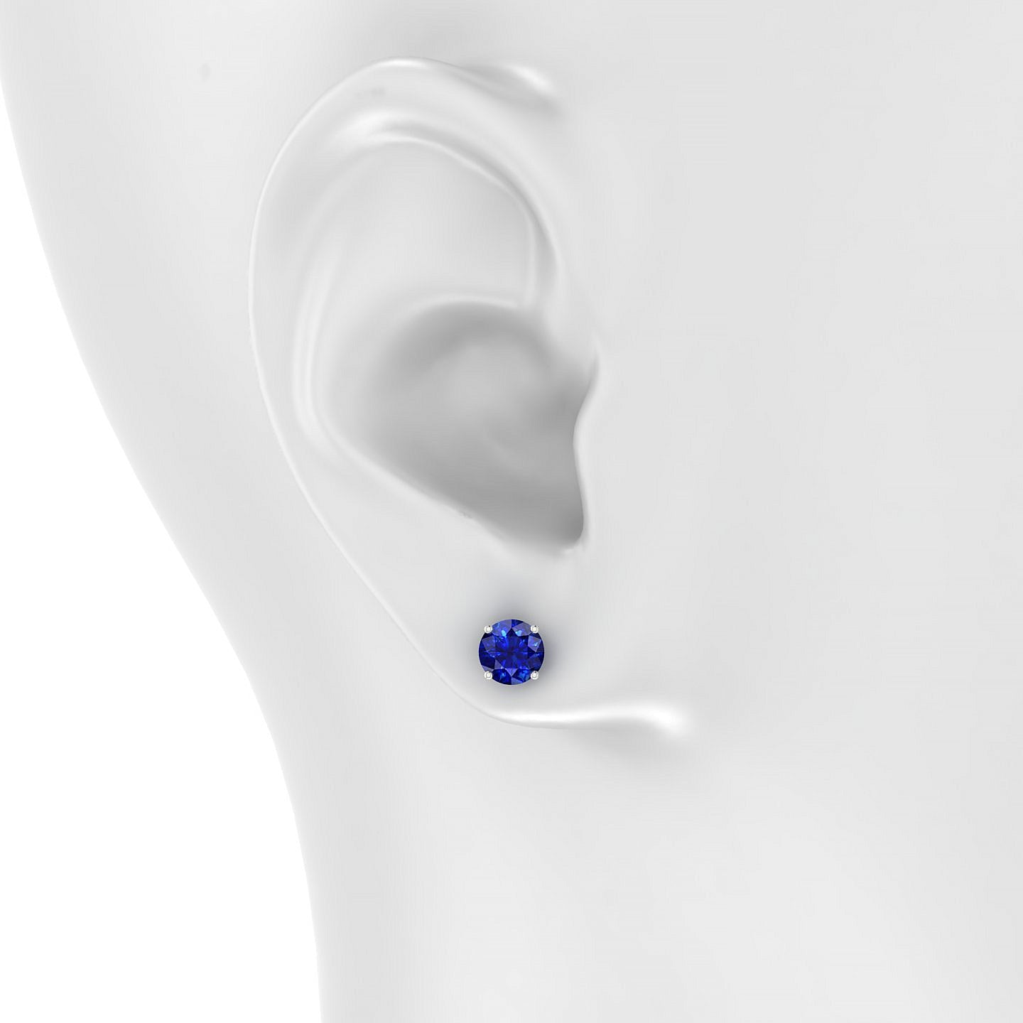 Radiance | 18k White Gold 6 mm Round Sapphire Earrings