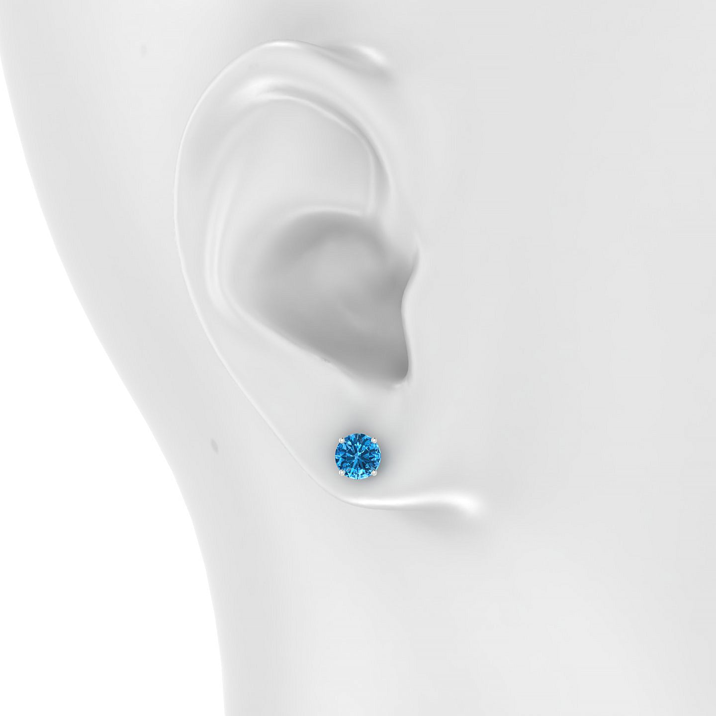 Radiance | 18k White Gold 6 mm Round Topaz Earrings