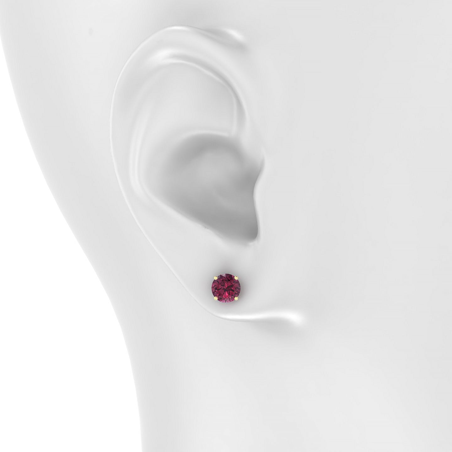 Radiance | 18k Yellow Gold 6 mm Round Rhodolite Earrings