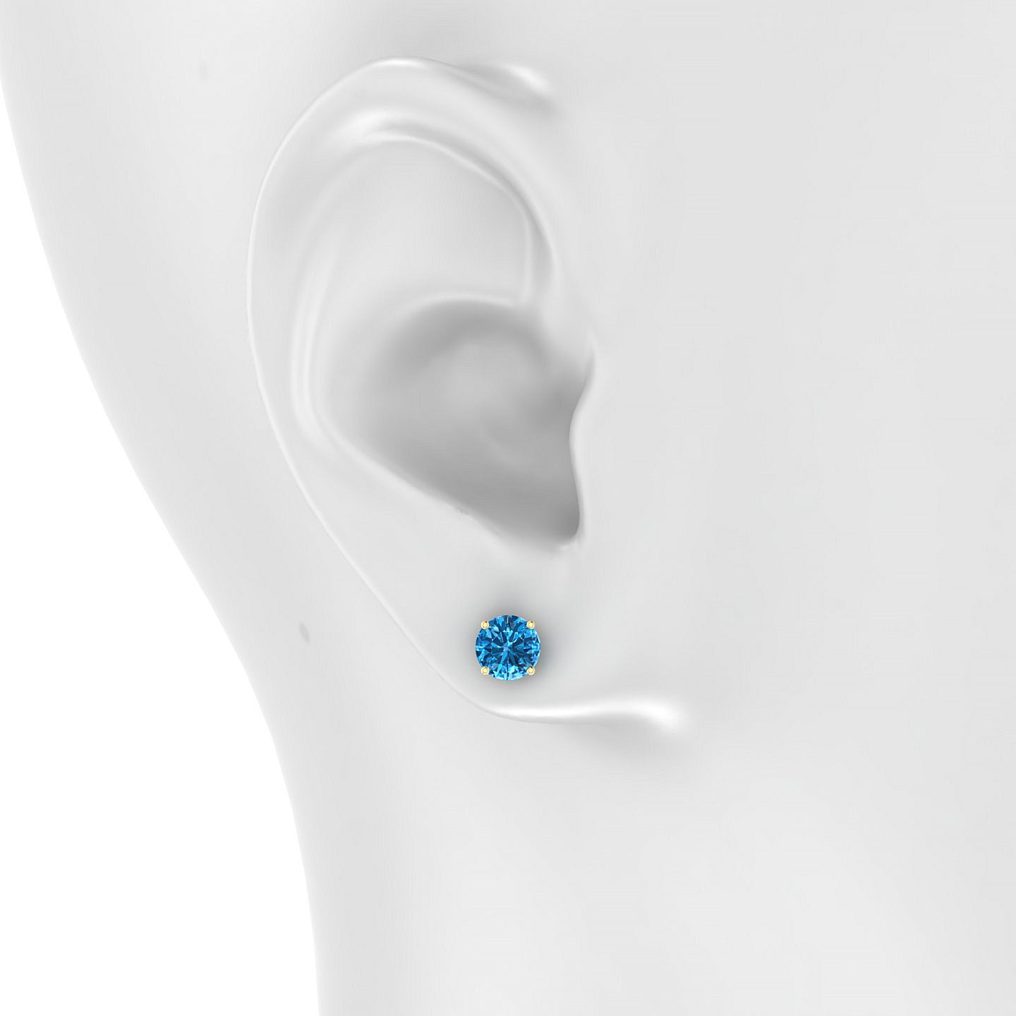 Radiance | 18k Yellow Gold 6 mm Round Topaz Earrings