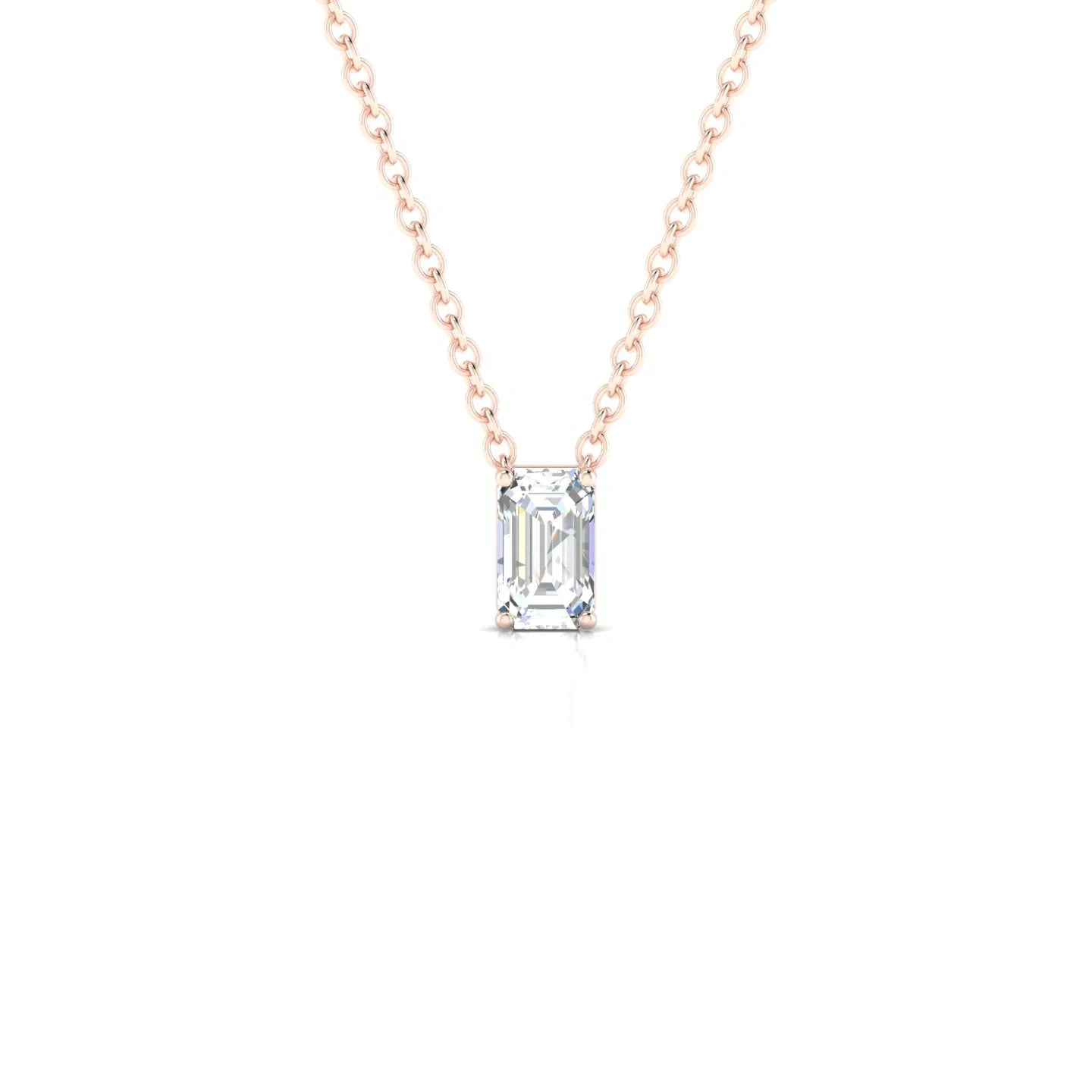 Radiance | 18k Rose Gold 5 x 3 mm Emerald Diamond Pendant