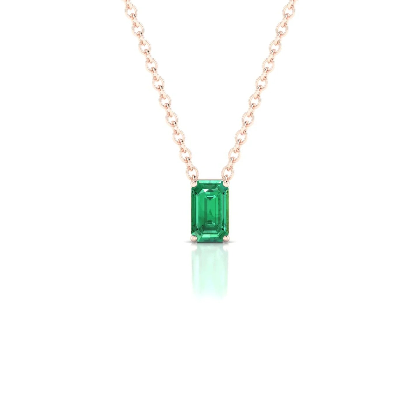 Radiance | 18k Rose Gold 5 x 3 mm Emerald Emerald Pendant