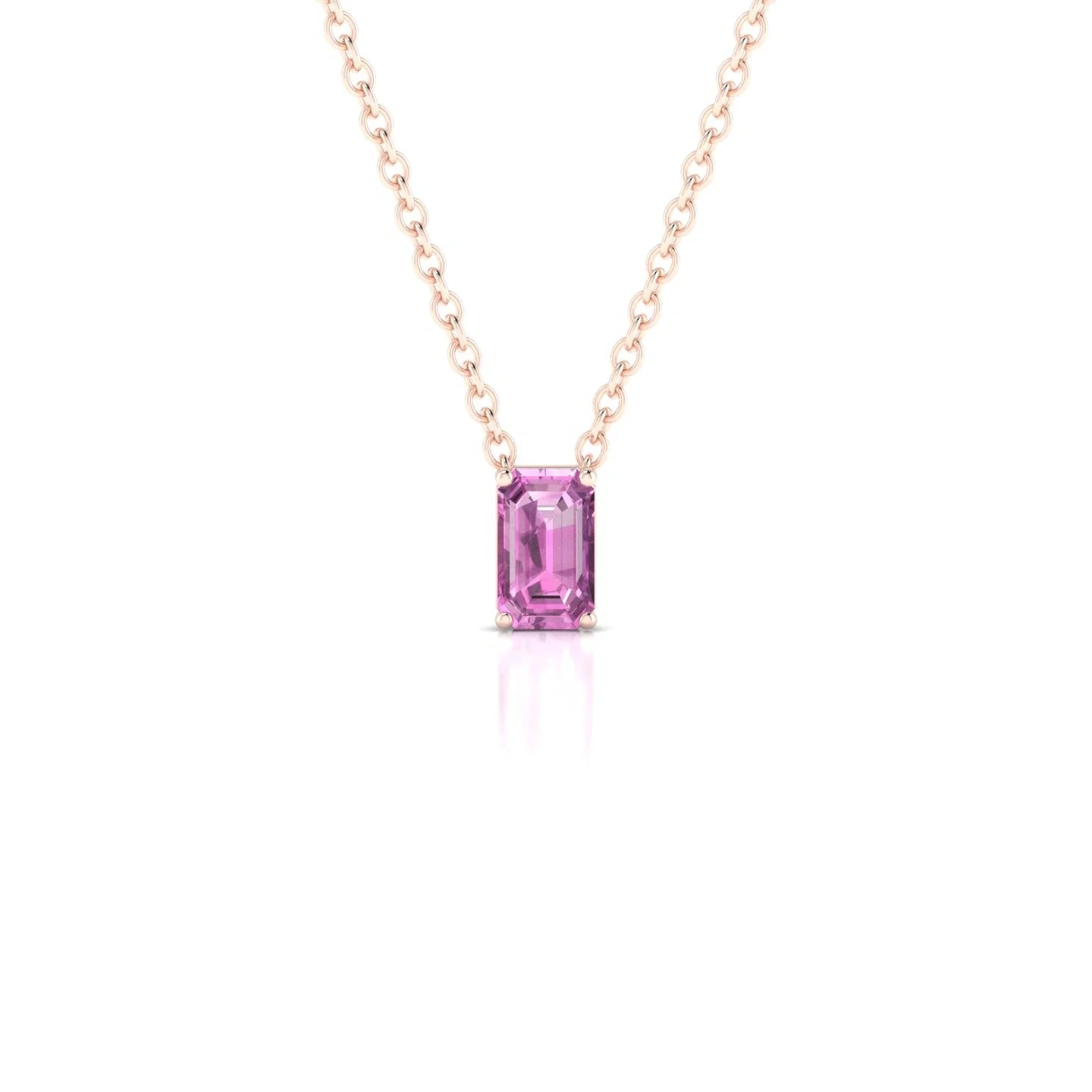 Radiance | 18k Rose Gold 5 x 3 mm Emerald Pink Sapphire Pendant