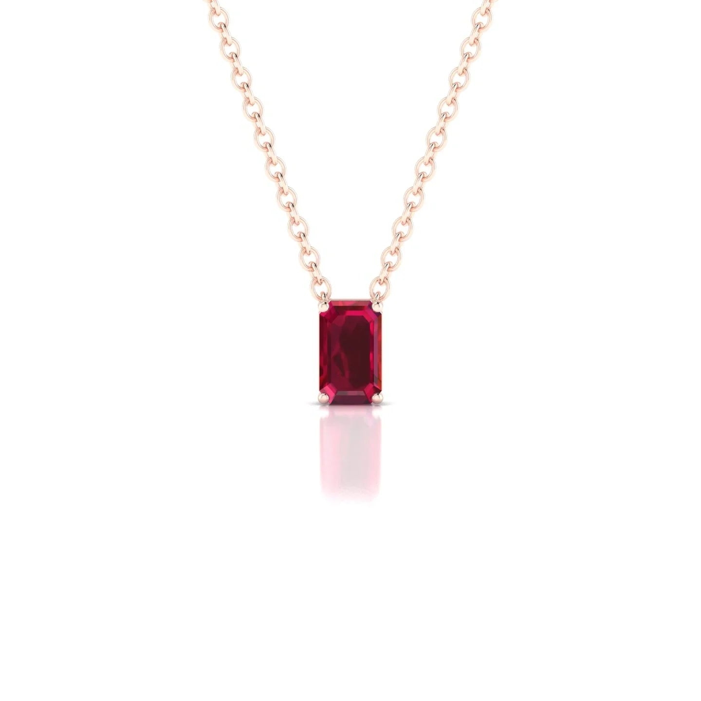 Radiance | 18k Rose Gold 5 x 3 mm Emerald Ruby Pendant