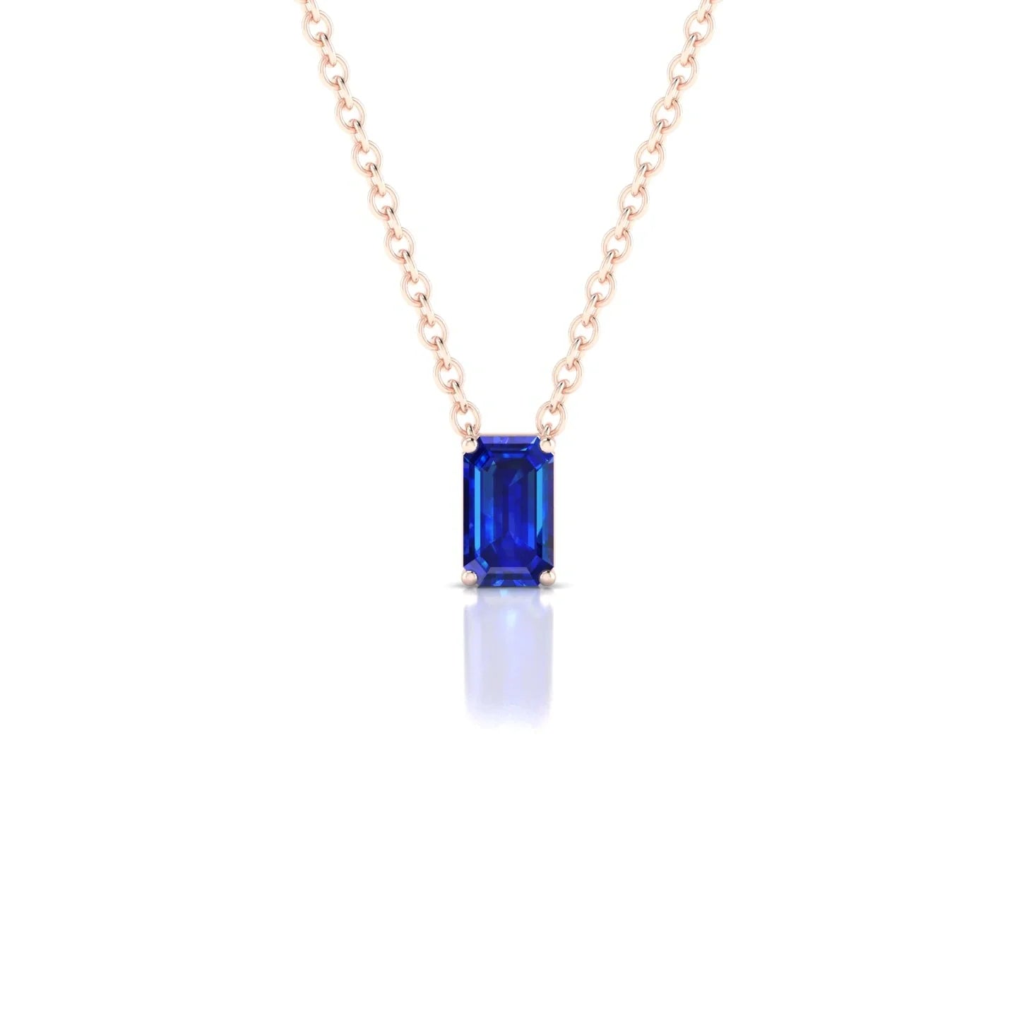 Radiance | 18k Rose Gold 5 x 3 mm Emerald Sapphire Pendant
