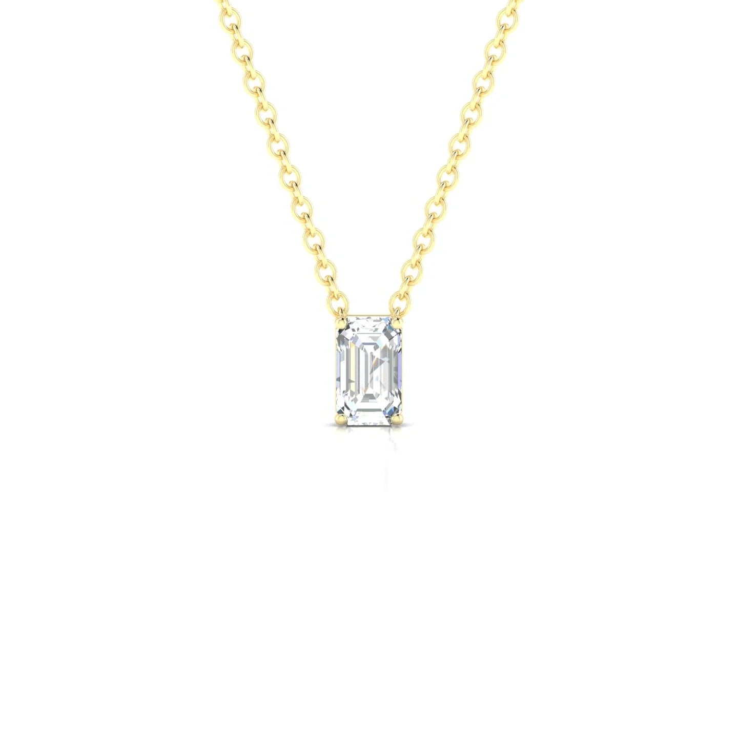 Radiance | 18k Yellow Gold 5 x 3 mm Emerald Diamond Pendant