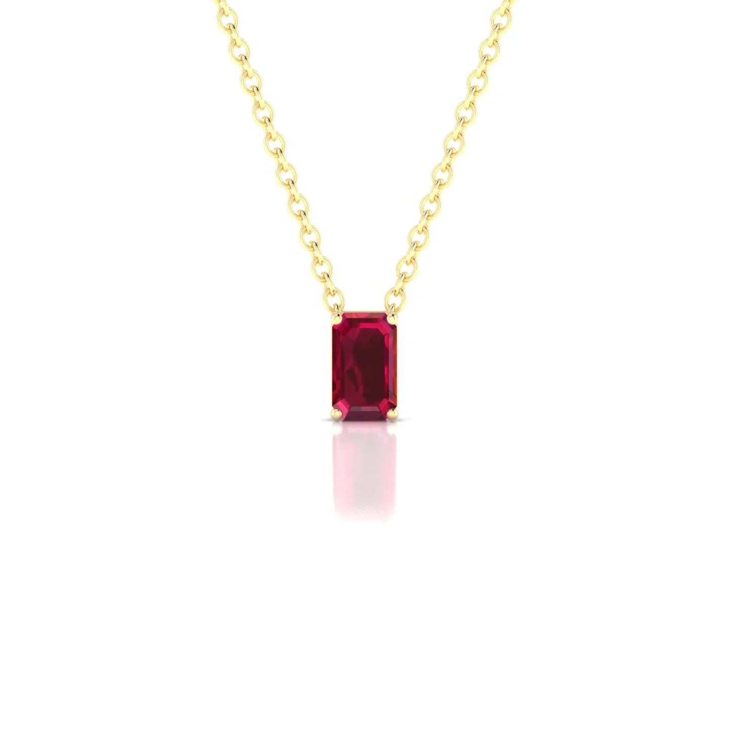 Radiance | 18k Yellow Gold 5 x 3 mm Emerald Ruby Pendant