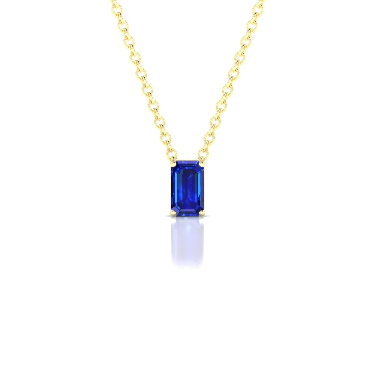 Radiance | 18k Yellow Gold 5 x 3 mm Emerald Sapphire Pendant