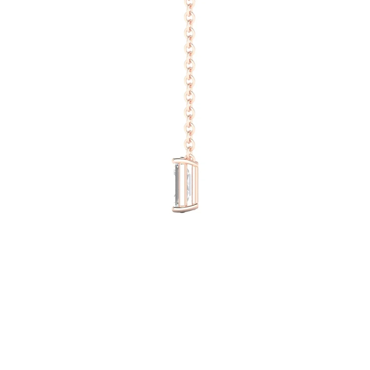 Radiance | 18k Rose Gold 5 x 3 mm Emerald Diamond Pendant
