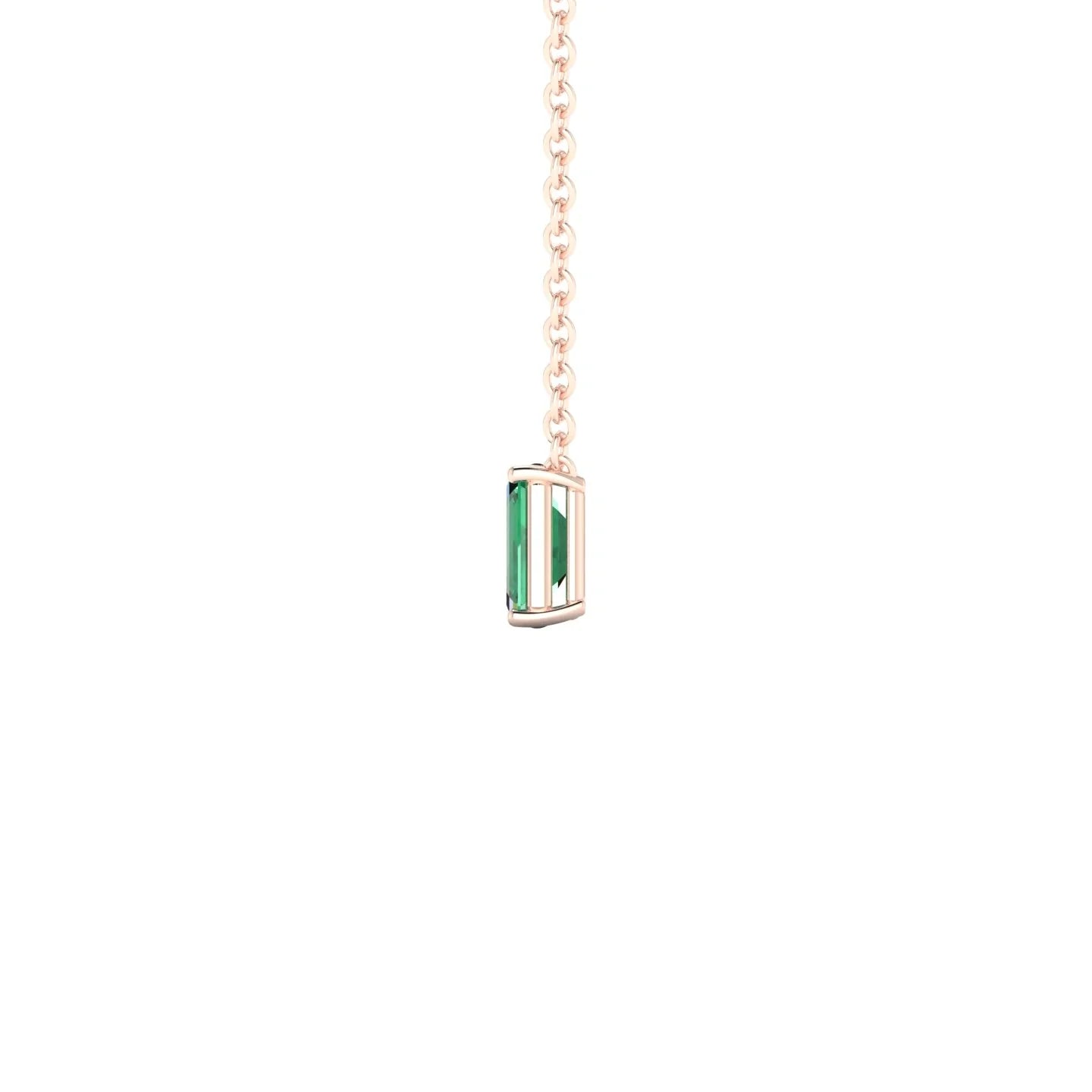 Radiance | 18k Rose Gold 5 x 3 mm Emerald Emerald Pendant