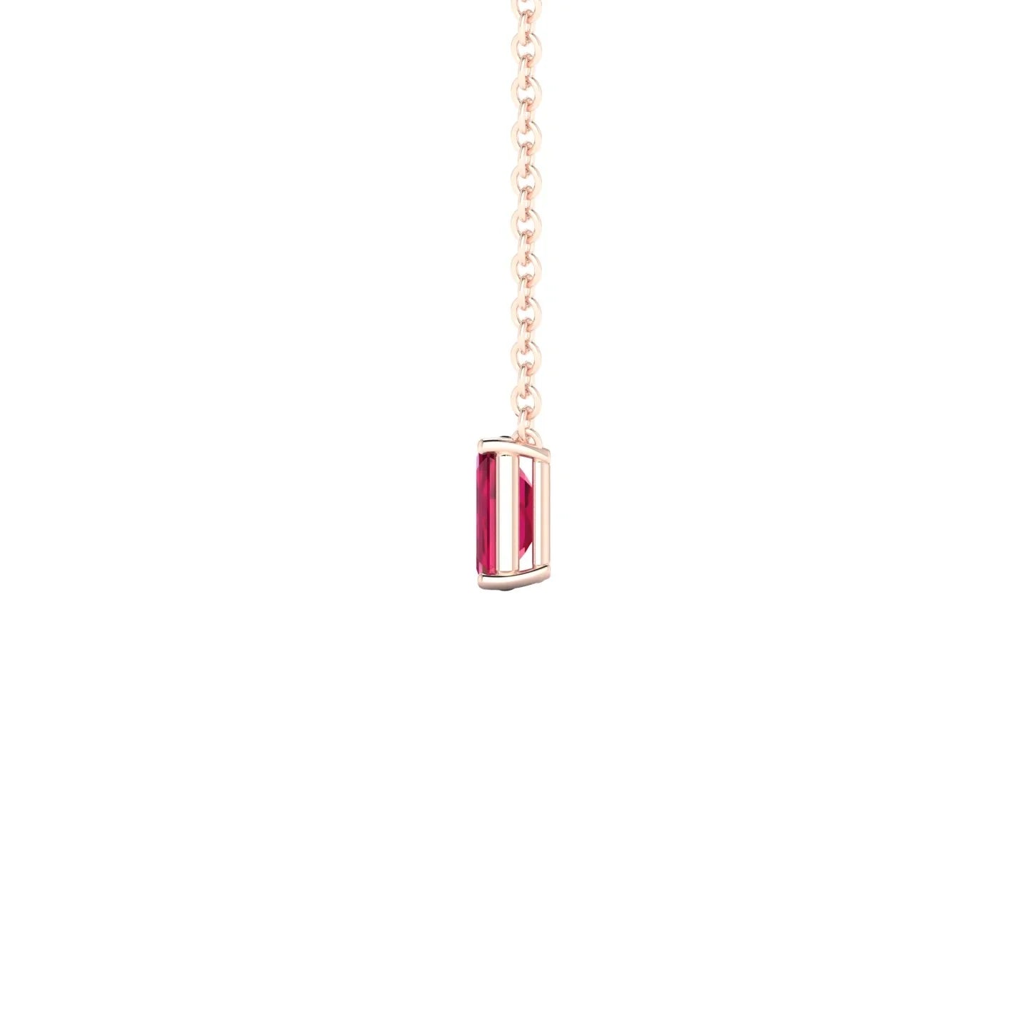Radiance | 18k Rose Gold 5 x 3 mm Emerald Ruby Pendant