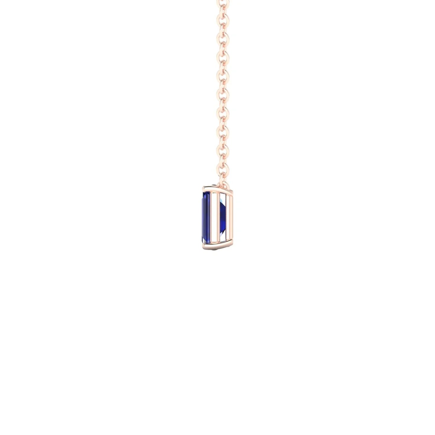 Radiance | 18k Rose Gold 5 x 3 mm Emerald Sapphire Pendant