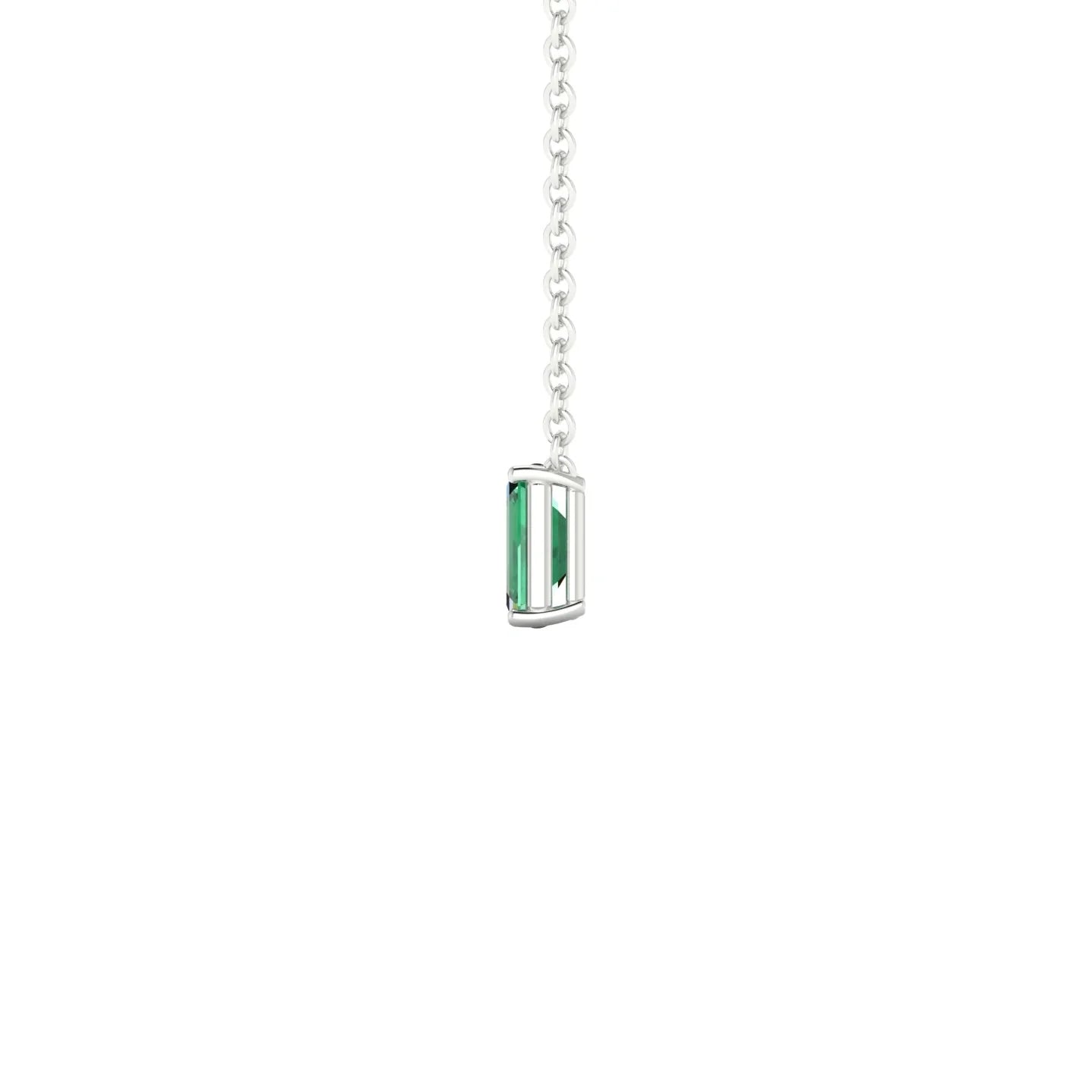 Radiance | 18k White Gold 5 x 3 mm Emerald Emerald Pendant