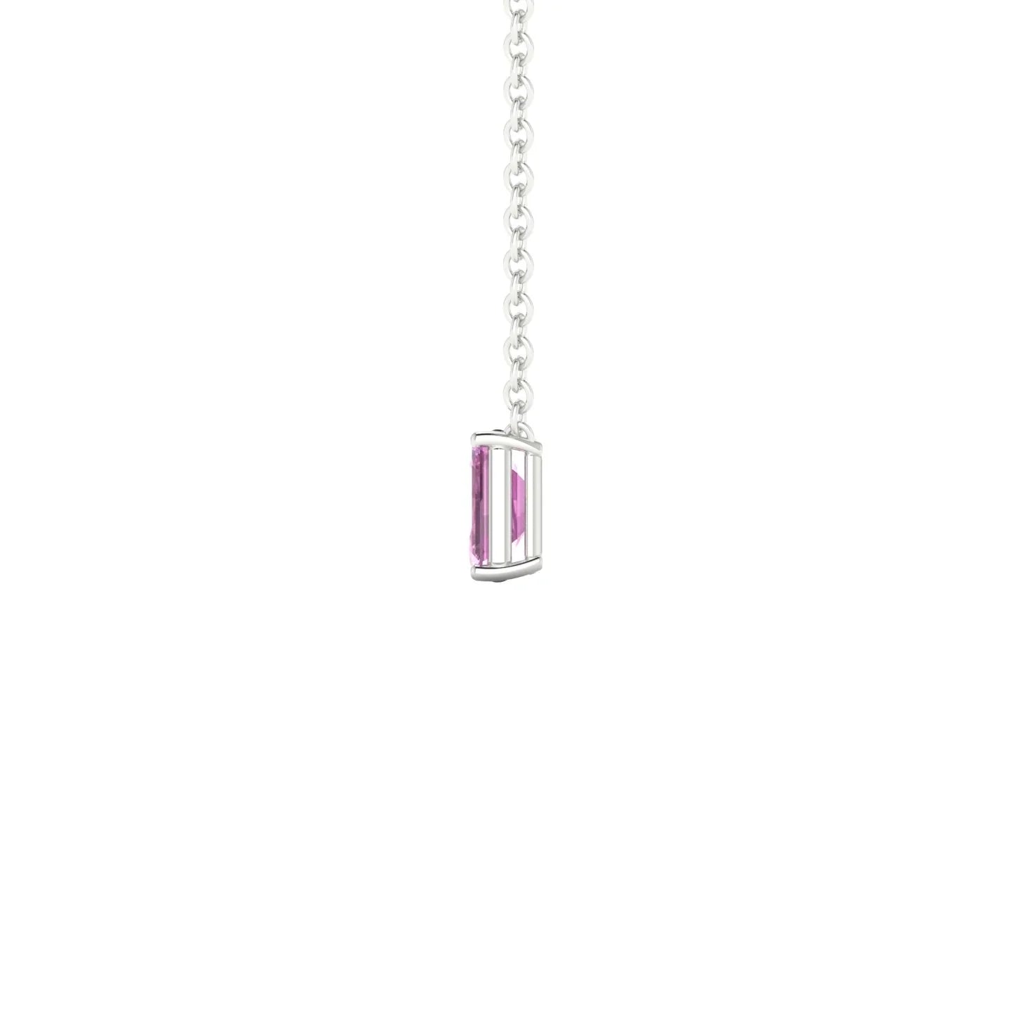 Radiance | 18k White Gold 5 x 3 mm Emerald Pink Sapphire Pendant