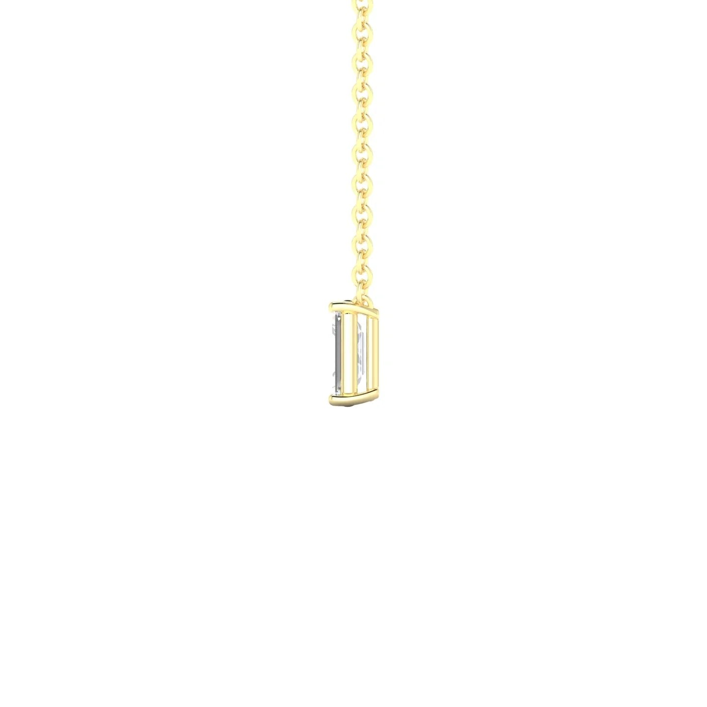 Radiance | 18k Yellow Gold 5 x 3 mm Emerald Diamond Pendant