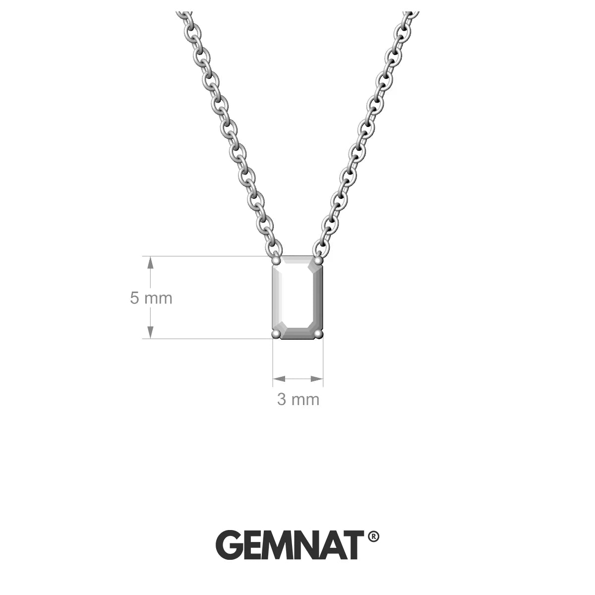 Radiance | 18k Rose Gold 5 x 3 mm Emerald Emerald Pendant