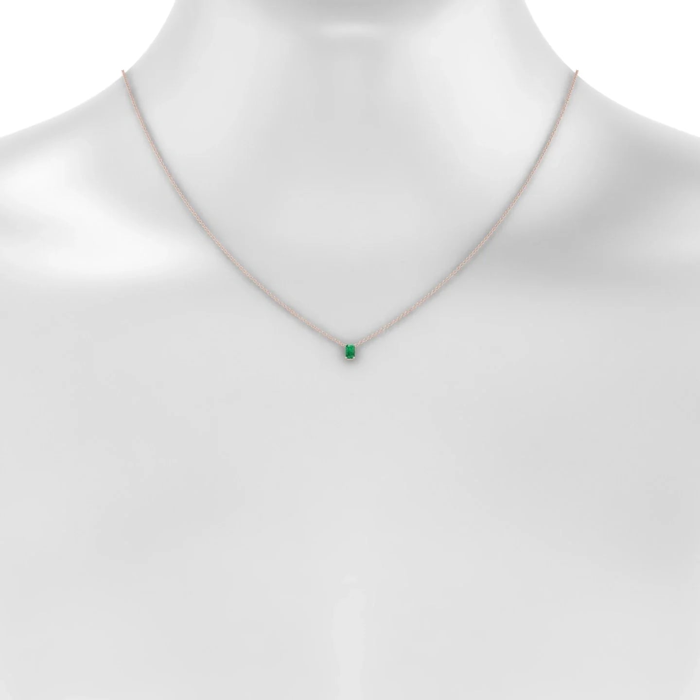 Radiance | 18k Rose Gold 5 x 3 mm Emerald Emerald Pendant