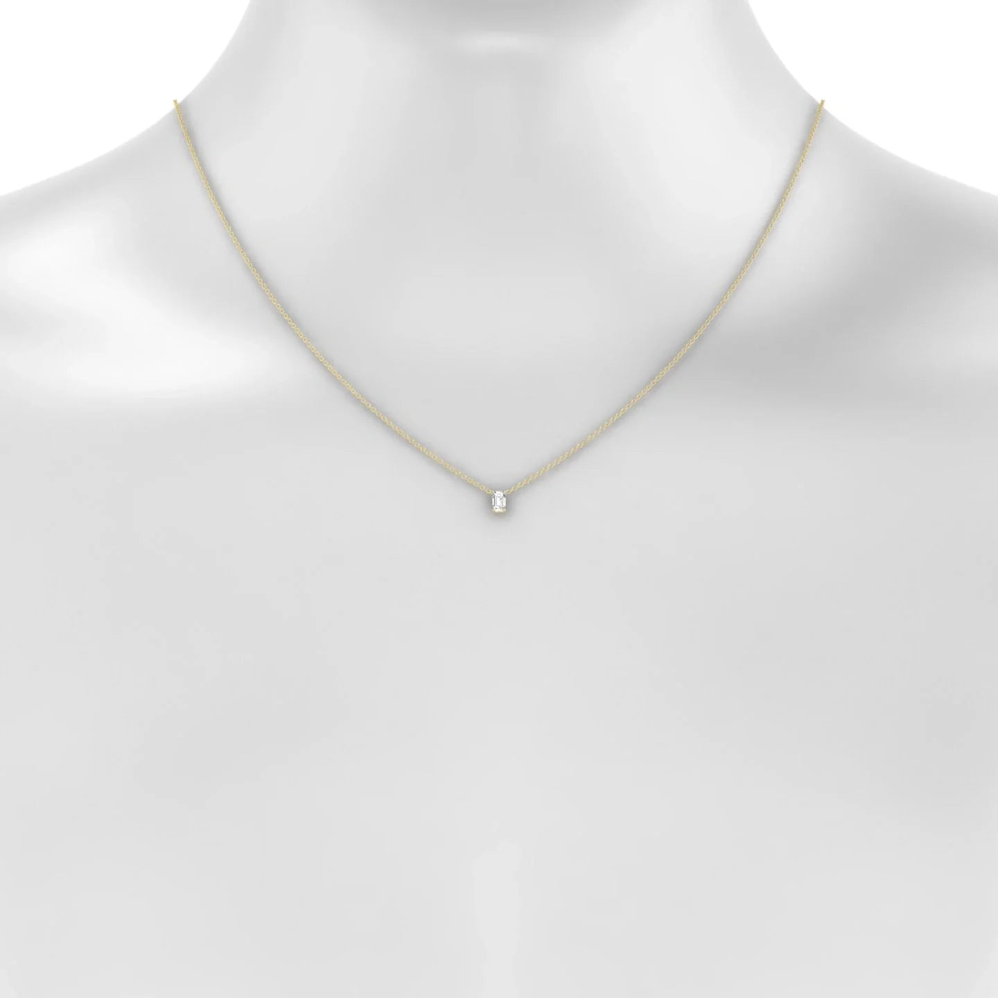 Radiance | 18k Yellow Gold 5 x 3 mm Emerald Diamond Pendant