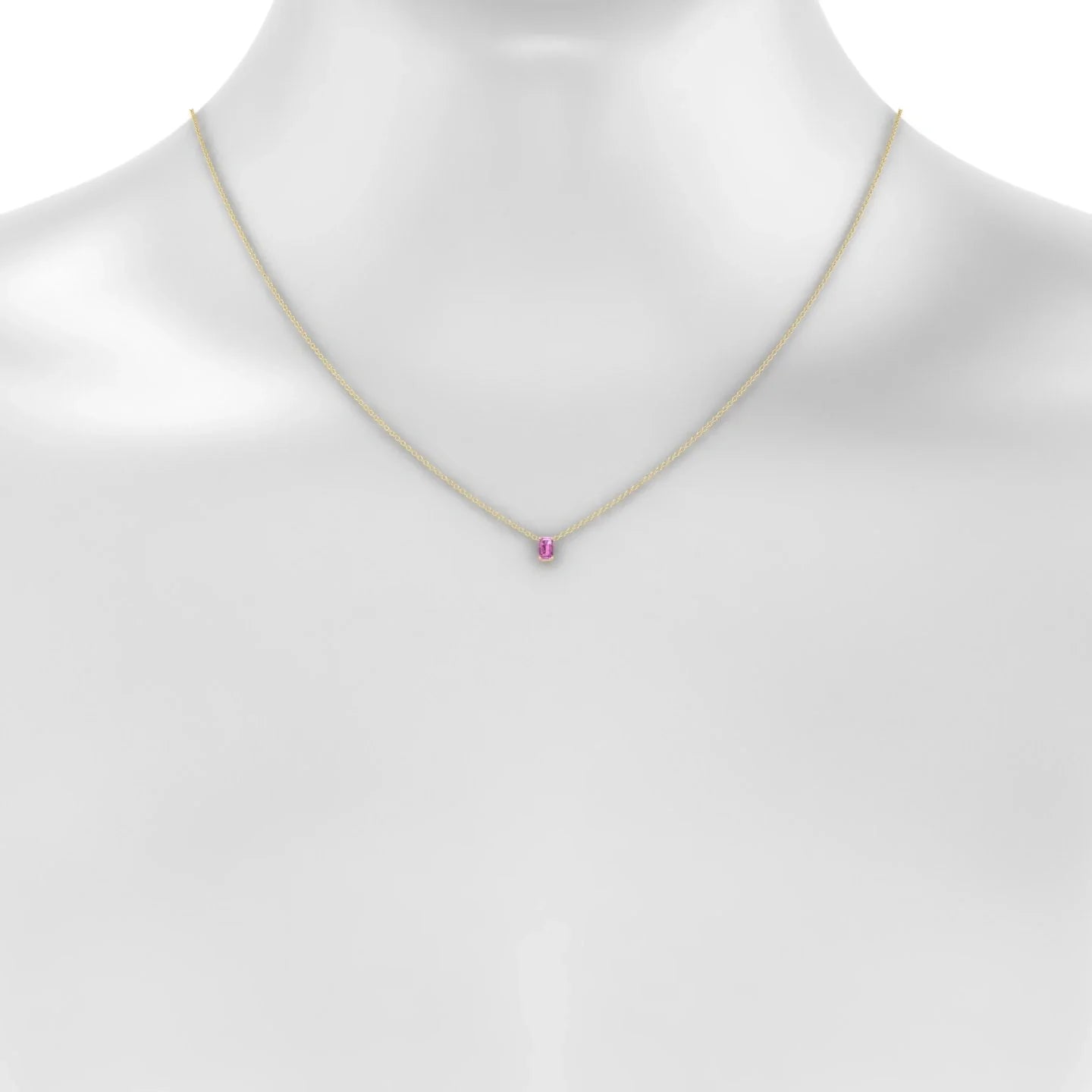Radiance | 18k Yellow Gold 5 x 3 mm Emerald Pink Sapphire Pendant