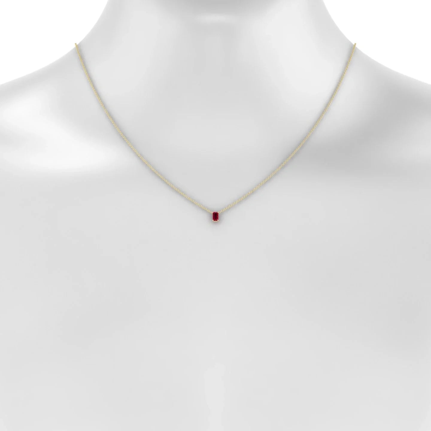 Radiance | 18k Yellow Gold 5 x 3 mm Emerald Ruby Pendant