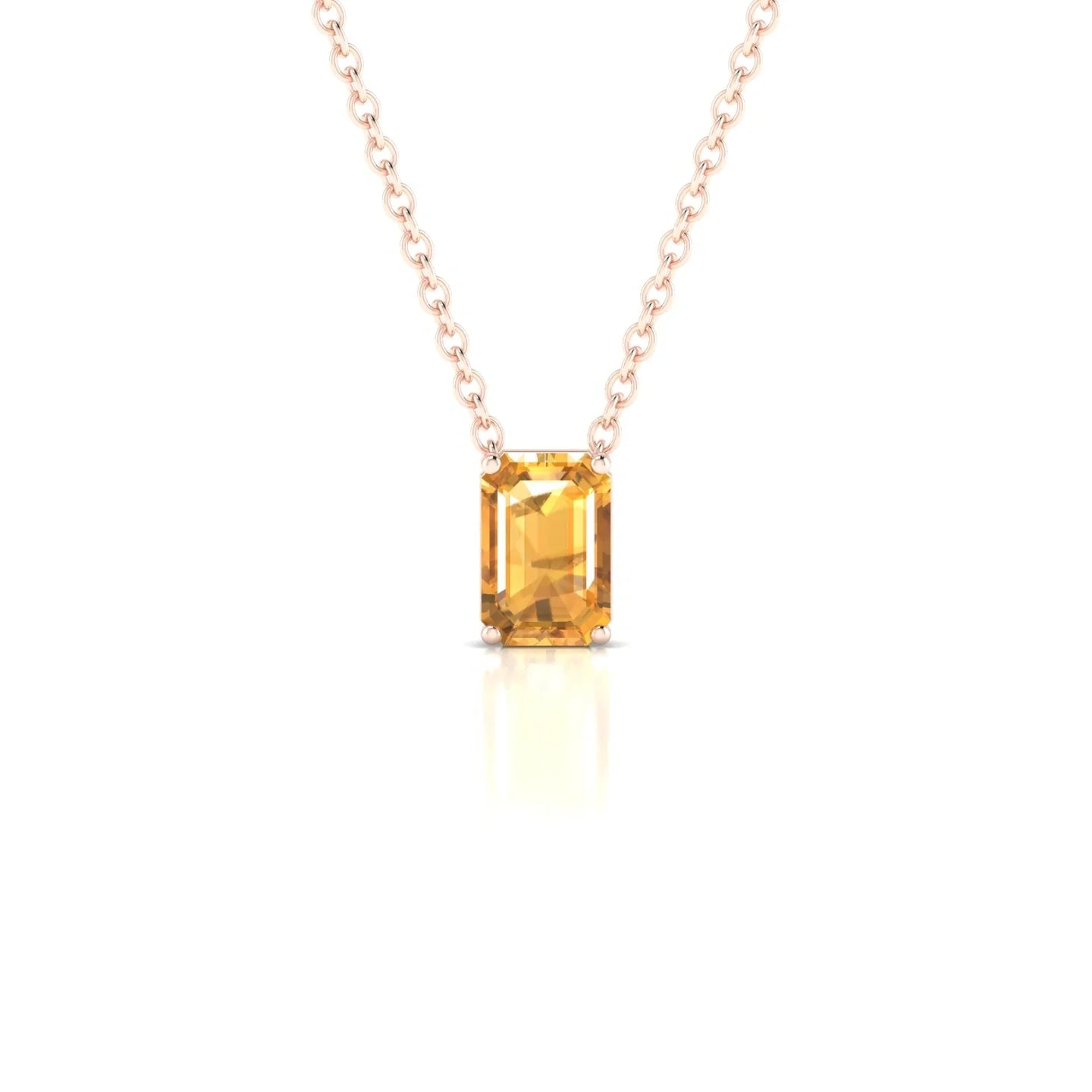 Radiance | 18k Rose Gold 6 x 4 mm Emerald Citrine Pendant