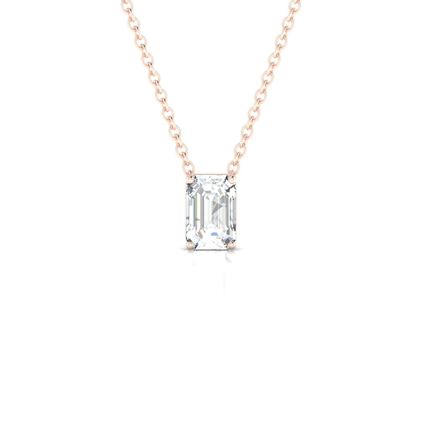 Radiance | 18k Rose Gold 6 x 4 mm Emerald Diamond Pendant