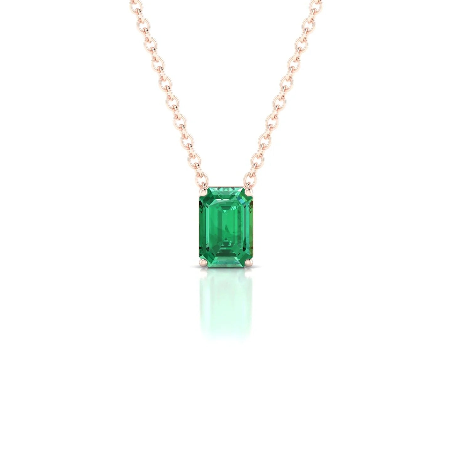 Radiance | 18k Rose Gold 6 x 4 mm Emerald Emerald Pendant