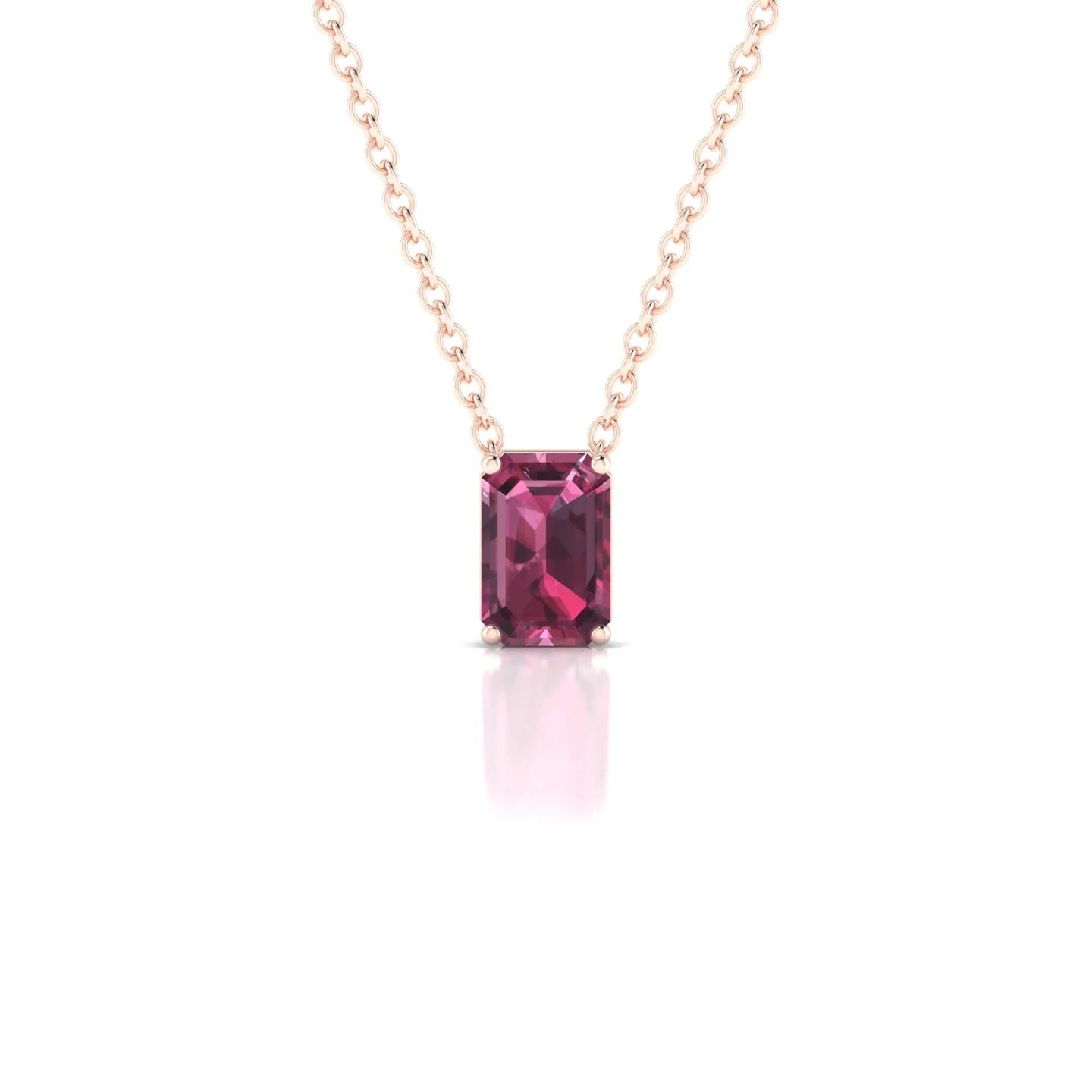 Radiance | 18k Rose Gold 6 x 4 mm Emerald Rhodolite Pendant