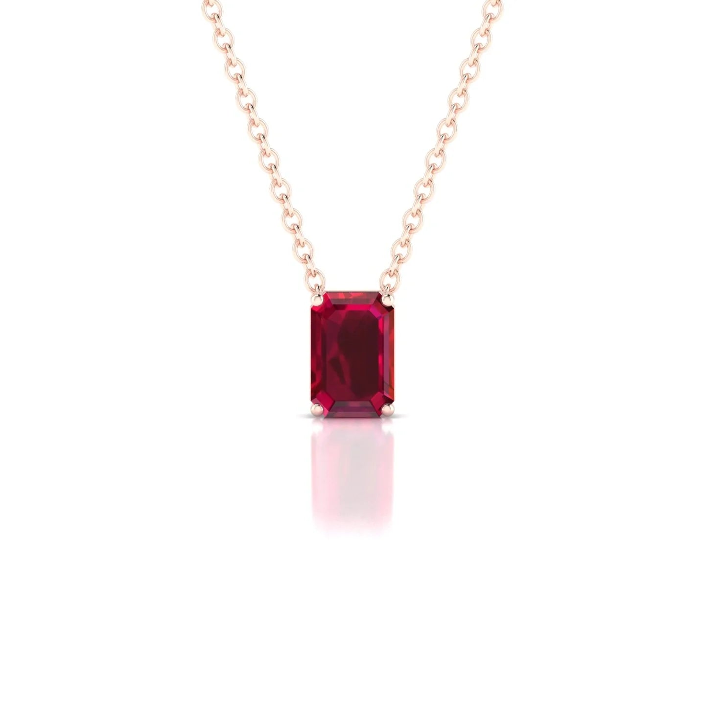 Radiance | 18k Rose Gold 6 x 4 mm Emerald Ruby Pendant