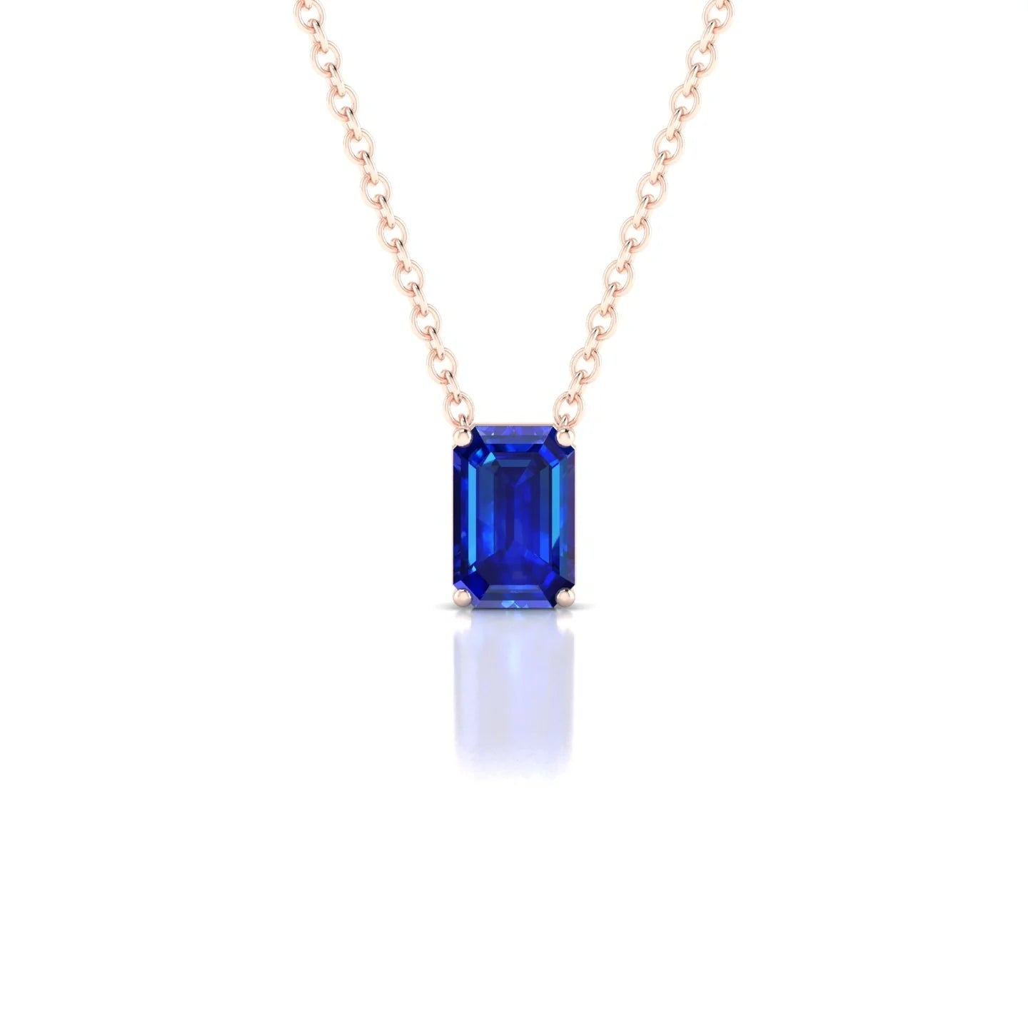 Radiance | 18k Rose Gold 6 x 4 mm Emerald Sapphire Pendant