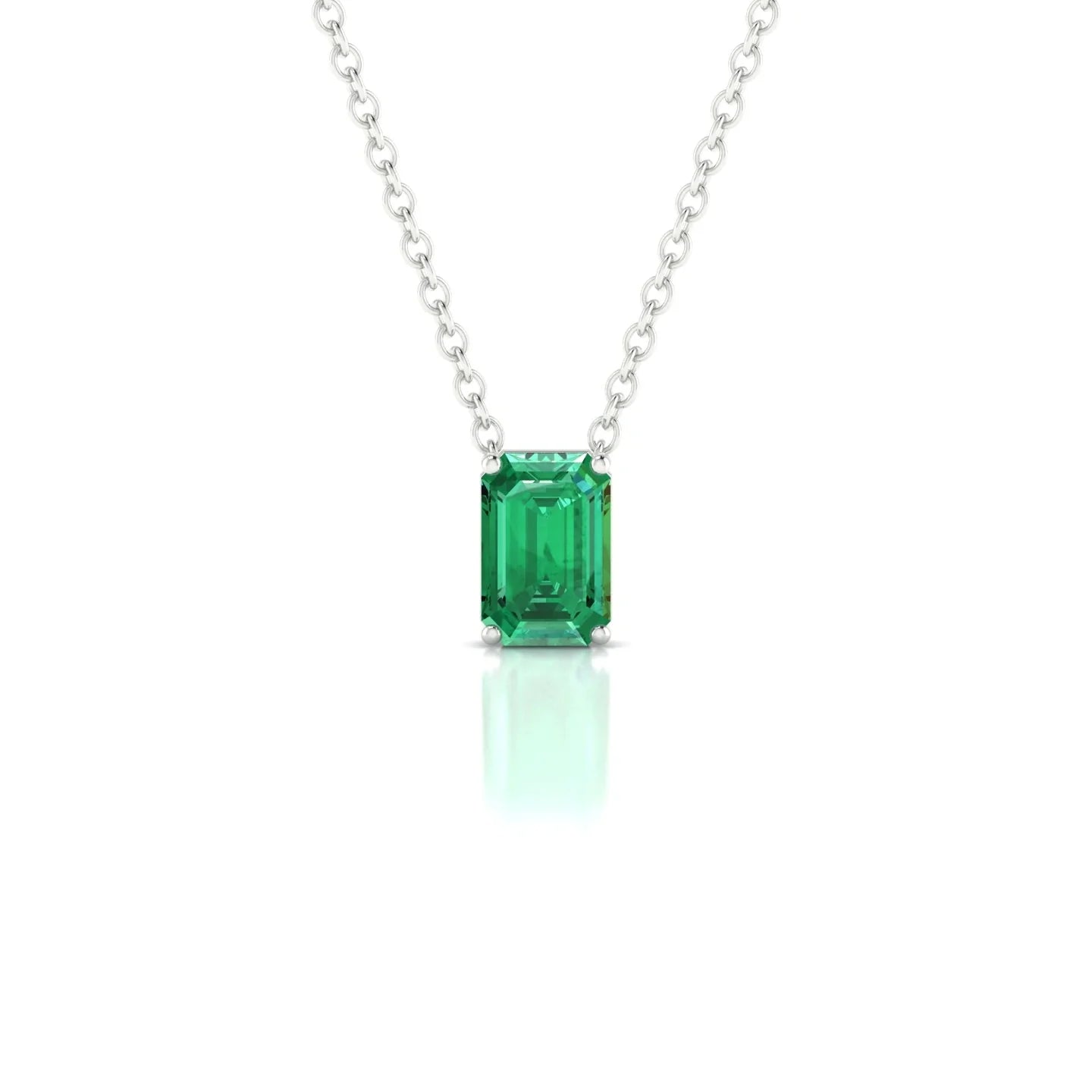 Radiance | 18k White Gold 6 x 4 mm Emerald Emerald Pendant