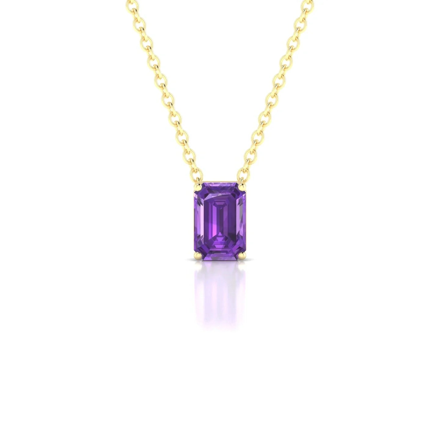 Radiance | 18k Yellow Gold 6 x 4 mm Emerald Amethyst Pendant