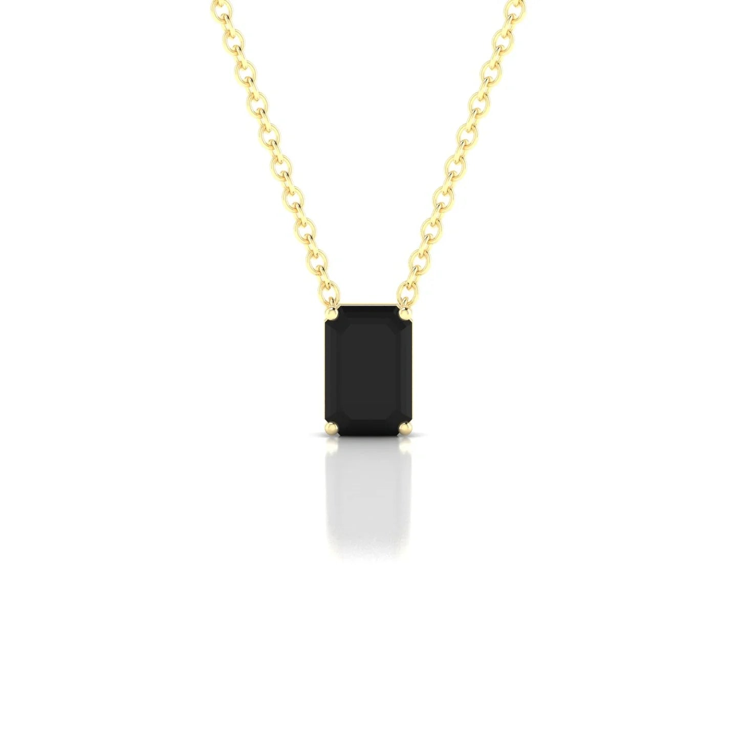 Radiance | 18k Yellow Gold 6 x 4 mm Emerald Black Diamond Pendant