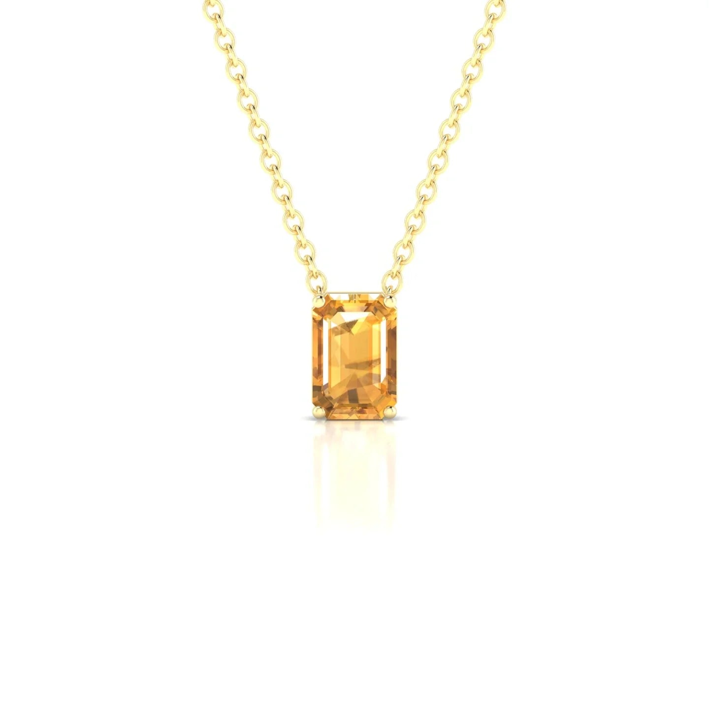 Radiance | 18k Yellow Gold 6 x 4 mm Emerald Citrine Pendant
